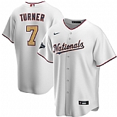 Nationals 7 Trea Turner White Gold Nike 2020 Gold Program Cool Base Jersey Dzhi,baseball caps,new era cap wholesale,wholesale hats